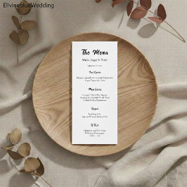 Minimalistisk Elegant Typografi Bröllopsmeny Meny