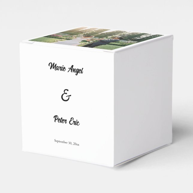 Minimalistisk Elegant Typografi Foto Lock Bröllop  Presentaskar (Framsidan Sidan)