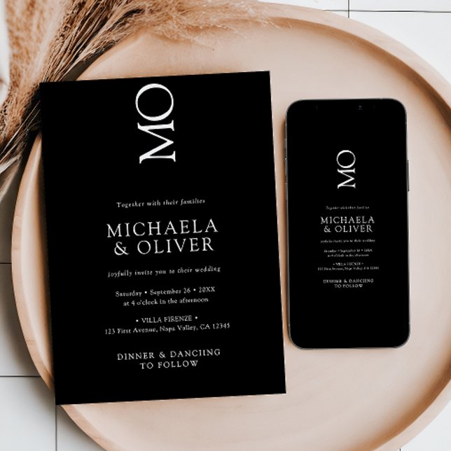 Minimalistisk Elegant Typografi Modern Bröllop Inbjudningar (Skapare uppladdad)