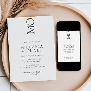 Minimalistisk Elegant Typografi Modern Bröllop Inbjudningar
