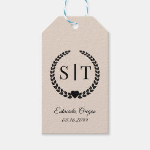 Minimalistisk Elegant Typografi Monogram Initialer Presentetikett