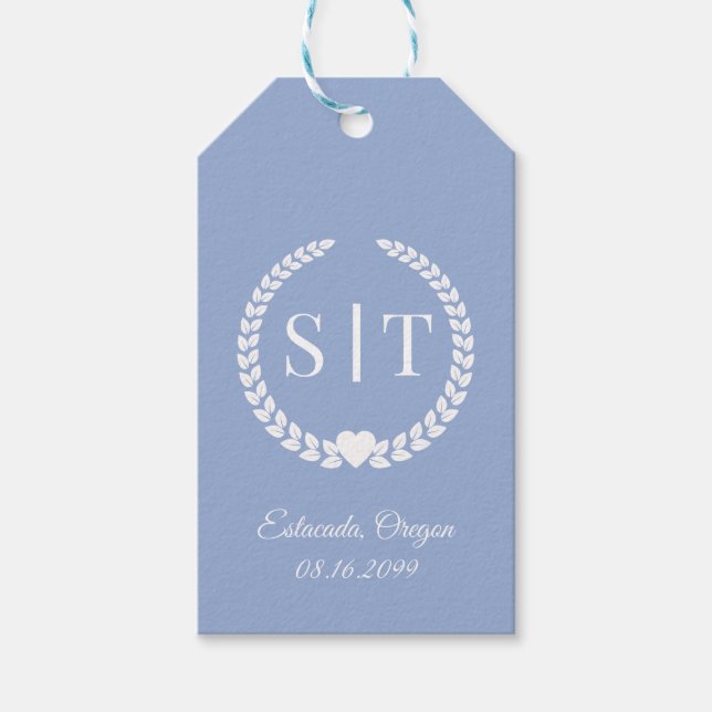 Minimalistisk Elegant Typografi Monogram Initialer Presentetikett (Framsidan)