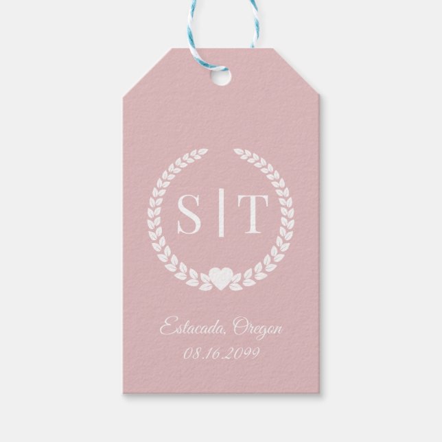 Minimalistisk Elegant Typografi Monogram Initialer Presentetikett (Framsidan)