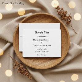 Minimalistisk Elegant Typografi Svart & Vitt Spara Datumet