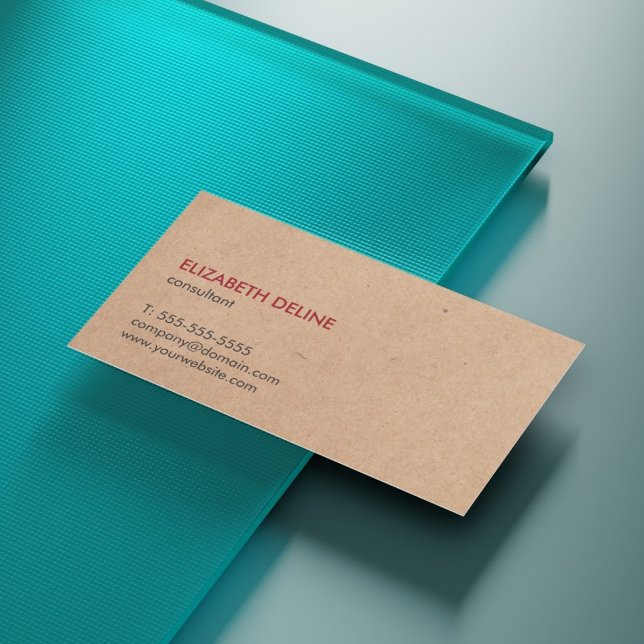 Minimalistisk Elegant UTRYCKT Kraftpapper Konsult Visitkort (Skapare uppladdad)