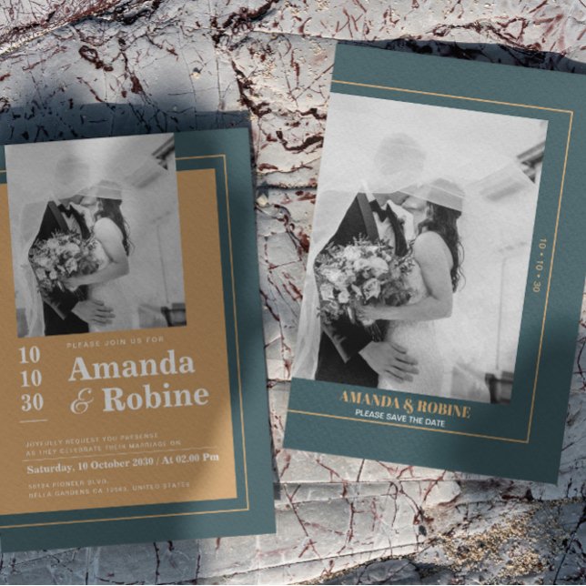 Minimalistisk Elegant Veil Kiss Photo Bröllop Inbjudningar (Skapare uppladdad)