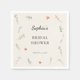 Minimalistisk Elegant Vildblomma Budget Bröllopsfe Pappersservett