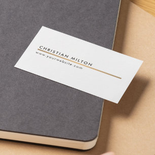 Minimalistisk Elegant Vit Falsk Guldlinje Konsult Visitkort