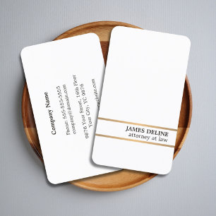 Minimalistisk Elegant Vit Koppar Linje Advokat Visitkort