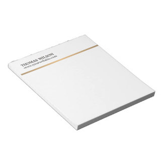 Minimalistisk Elegant Vit Koppar Linje Jurist Anteckningsblock