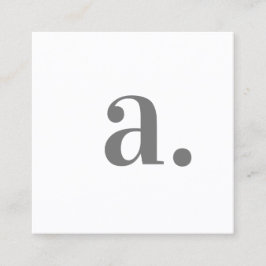 Minimalistisk Elegant - vit monogram modern QR-kod Fyrkantigt Visitkort