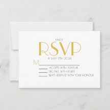 Minimalistisk Elegant Vit och Guld Bröllop