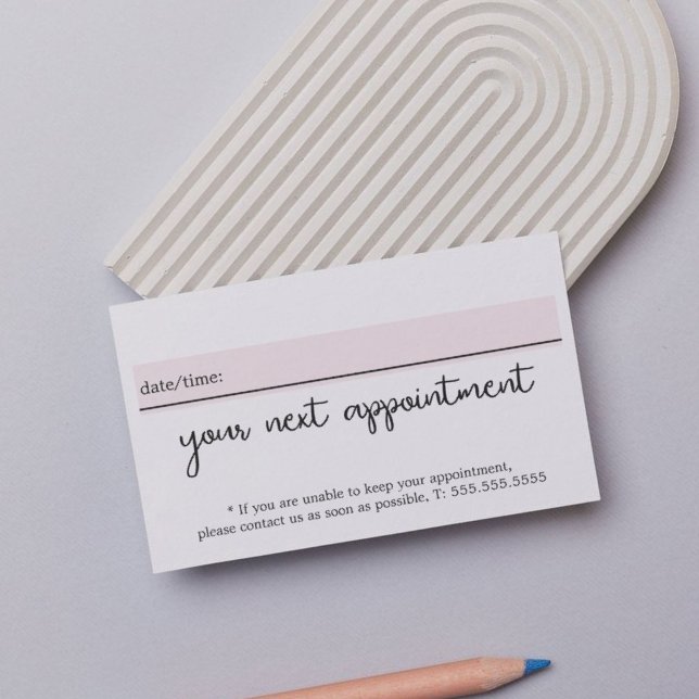Minimalistisk Elegant Vit ros Beauty Tidsbeställning Kort (Skapare uppladdad)