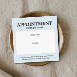 Minimalistisk Elegant, vit, vit, ljusblå Tidsbeställning Kort<br><div class="desc">Ett helt enkelt avtalat kort för anpassade. Elegantens utformning med vit/ljusblå bakgrund och fet text.</div>