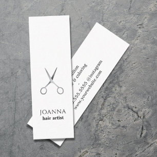 Minimalistisk Elegant Vita Silver-saxar Hair Mini Visitkort