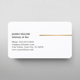 Minimalistisk Elegant White Copper Line Attorney Visitkort