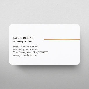 Minimalistisk Elegant White Copper Line Attorney Visitkort