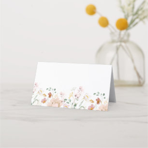 Minimalistisk Elegant Wildblommor Bröllop Placeringskort