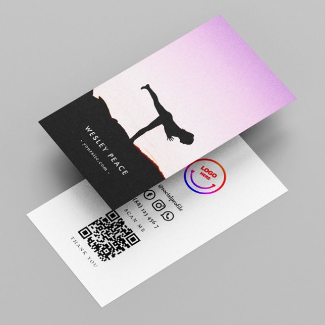Minimalistisk Elegant Yoga Qr-kod Visitkort (Skapare uppladdad)