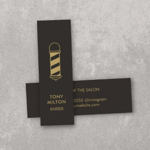 Minimalistisk Elfenbenskusten Black Faux Guld Barb Mini Visitkort
