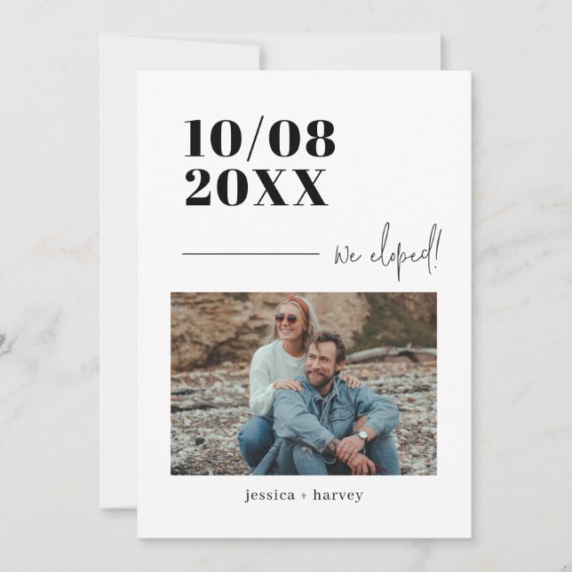 Minimalistisk Elopement från Photo Bröllop Meddelande (Framsida)