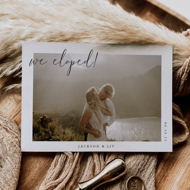 Minimalistisk elopements-fotografi underrättelse inbjudningar (Skapare uppladdad)