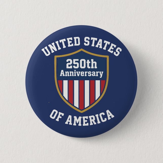 Minimalistisk Emblem Förenta Staternas 250-årsjubi Knapp (Framsida)