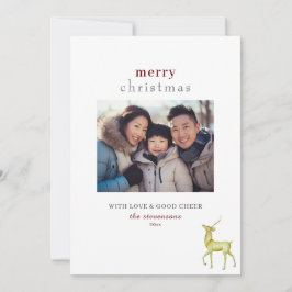 Minimalistisk En Foto God Jul Ren Julkort
