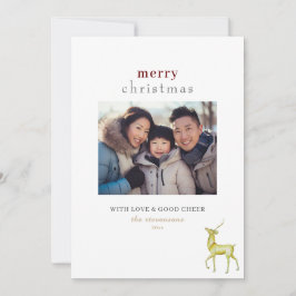 Minimalistisk En Foto God Jul Ren Julkort