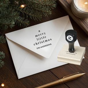 Minimalistisk En Glad Liten Jul Anpassad Familj Stämpel