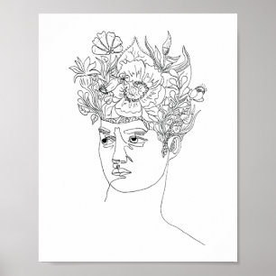 Minimalistisk en linje teckning på Poster av David