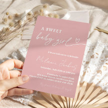 Minimalistisk En söt flicka Baby Shower