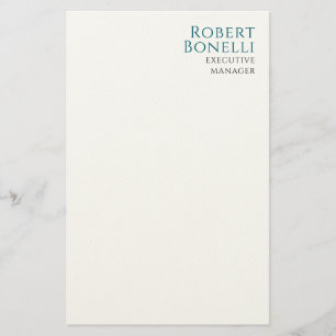 Minimalistisk enfaldig blå och vit modern brevpapper