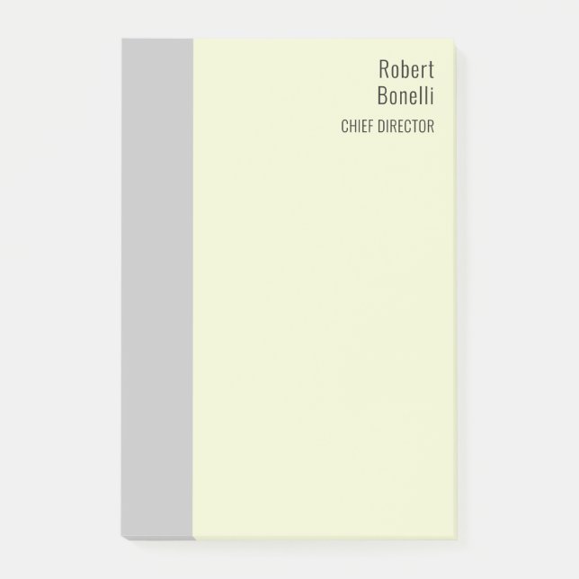 Minimalistisk enfaldig signatur krämgrå modern post-it block (Framsida)