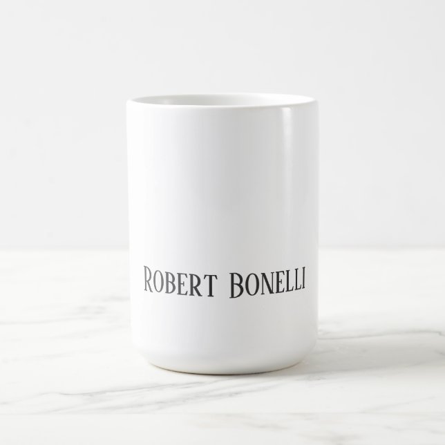 Minimalistisk enfaldig svart & vit modern enkelhet kaffemugg (Center)