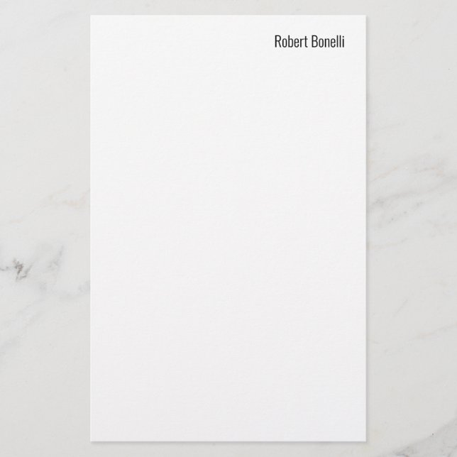Minimalistisk enfaldig vit modern standardstorlek brevpapper (Framsida)