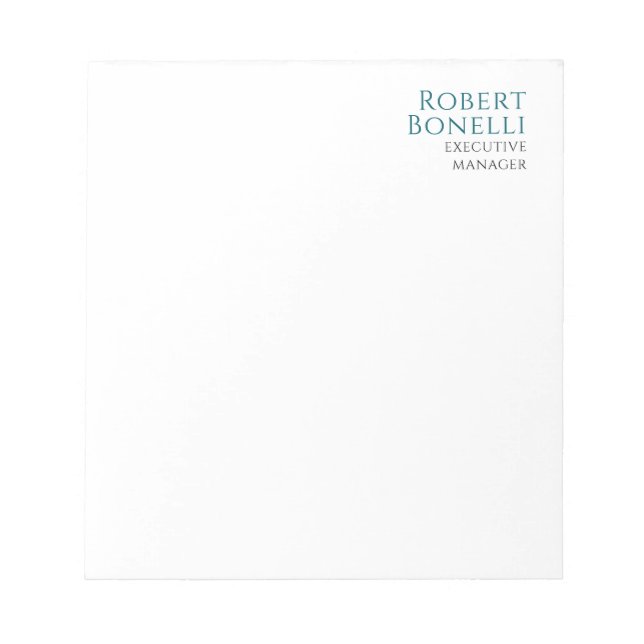 Minimalistisk enfärgad blå och vit modern anteckningsblock (Framsida)