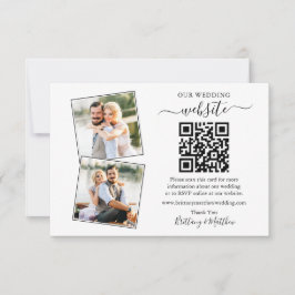 Minimalistisk Enkel 2 Foto Bröllopswebbplats QR Kort