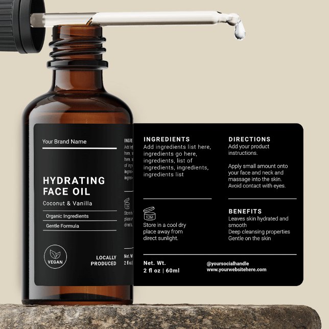 Minimalistisk Enkel 2 OZ Dropper Flaska Omslag Fraktsedel (Skapare uppladdad)