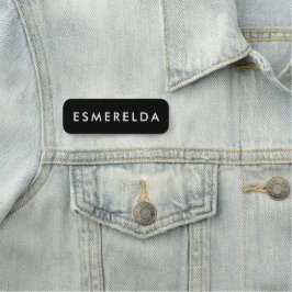 Minimalistisk enkel att läsa svart namnbricka
