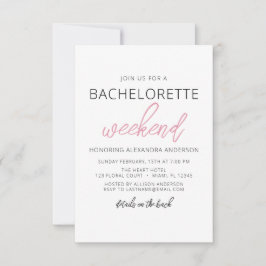 Minimalistisk enkel Bachelorette Helg Party Inbjudningar