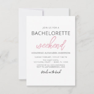 Minimalistisk enkel Bachelorette Helg Party Inbjudningar