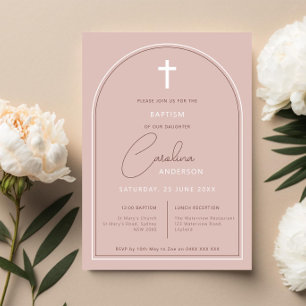 Minimalistisk, enkel båge för rosa inbjudningar