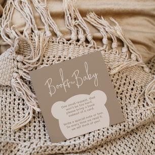 Minimalistisk enkel björn Baby Shower bokförfrågan Tilläggskort