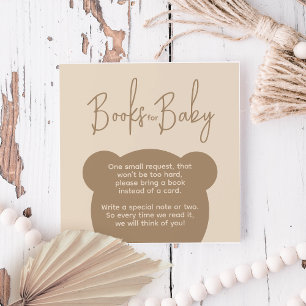 Minimalistisk enkel björn Baby Shower önskelista f Tilläggskort
