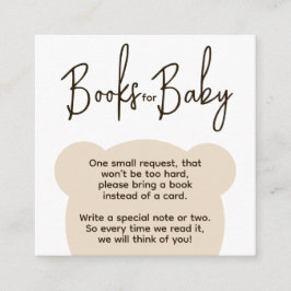 Minimalistisk enkel björnbabyhanterare Bok-begäran Tilläggskort