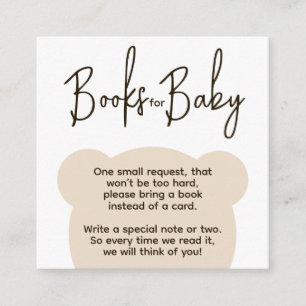 Minimalistisk enkel björnbabyhanterare Bok-begäran Tilläggskort