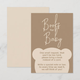 Minimalistisk enkel björnbabyhanterare Bok-begäran Tilläggskort
