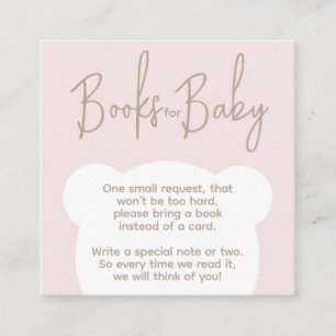 Minimalistisk enkel björnbabyhanterare Bok-begäran Tilläggskort