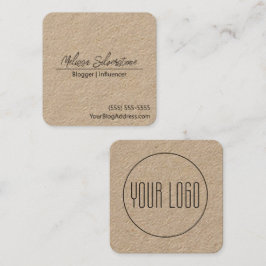 Minimalistisk enkel Bloggare Influencer Fyrkantigt Visitkort